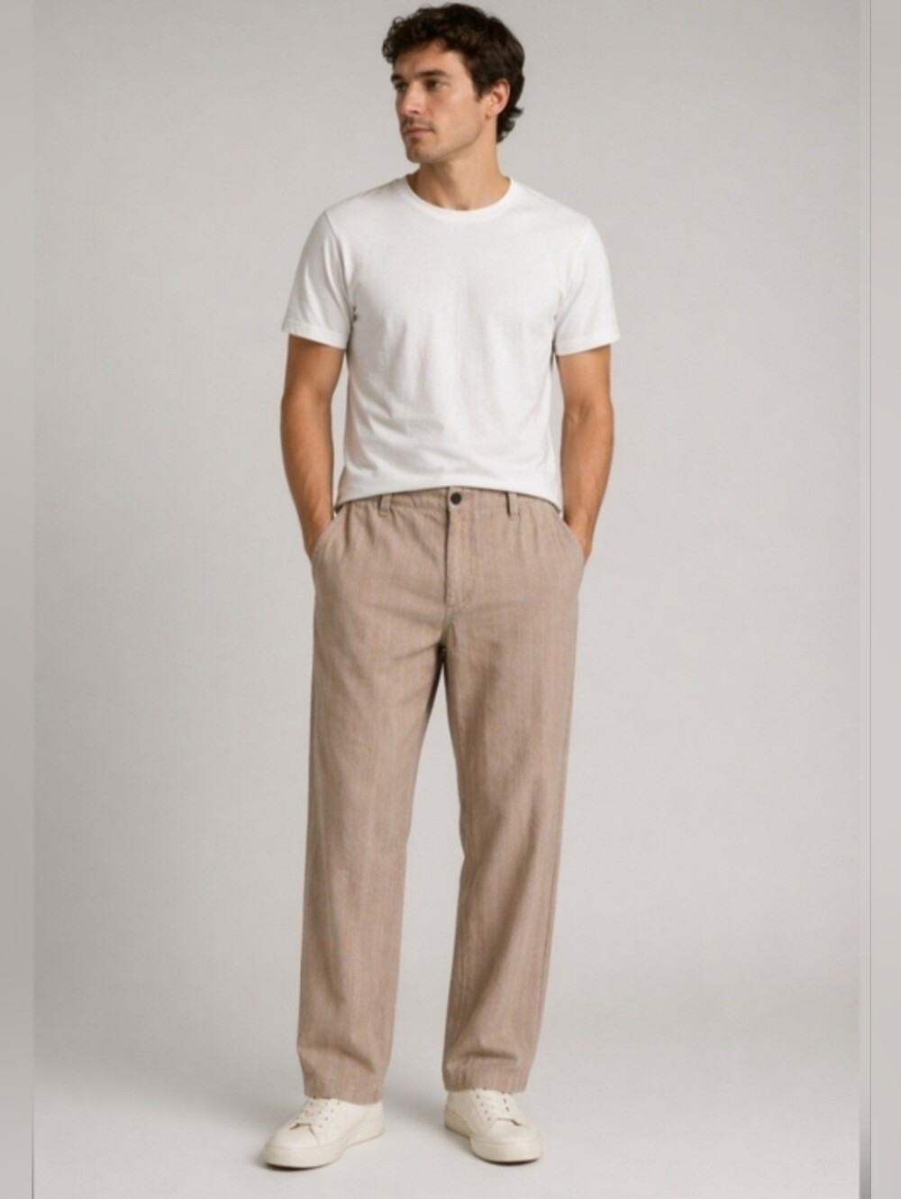 Express Men's Chinos Khaki Flat Front Casual Pants Size 32 x 32